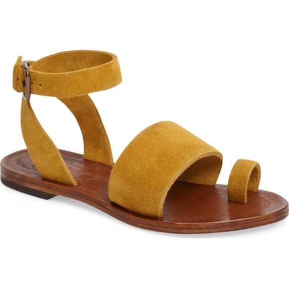 Free People Shoes - FREE PEOPLE Torrence Suede Mustard Yellow Sandal